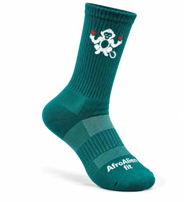 AfroAlien Fit Performance Crew Sock — On-foot lifestyle