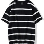 Aolamegs Striped Tee Shirt, Aolamegs Men's Streetwear Tee Shirt, Aolamegs Men T Shirt, Men's casual style loose sleeve shirt