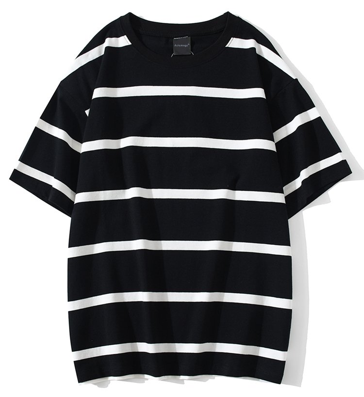 Aolamegs Striped Tee Shirt, Aolamegs Men's Streetwear Tee Shirt, Aolamegs Men T Shirt, Men's casual style loose sleeve shirt