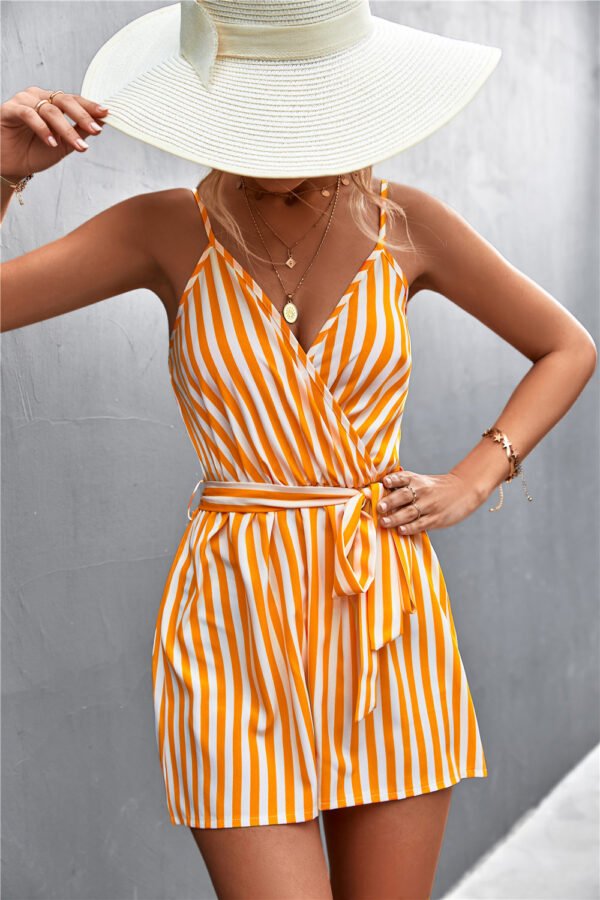 Striped Sleeveless Jumpsuit