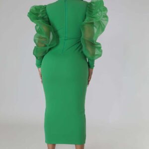 Mesh Puff Bodycon Dress - Image 8