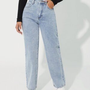 High Waist Straight Leg Jeans