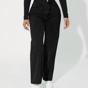 High Waist Straight Leg Jeans