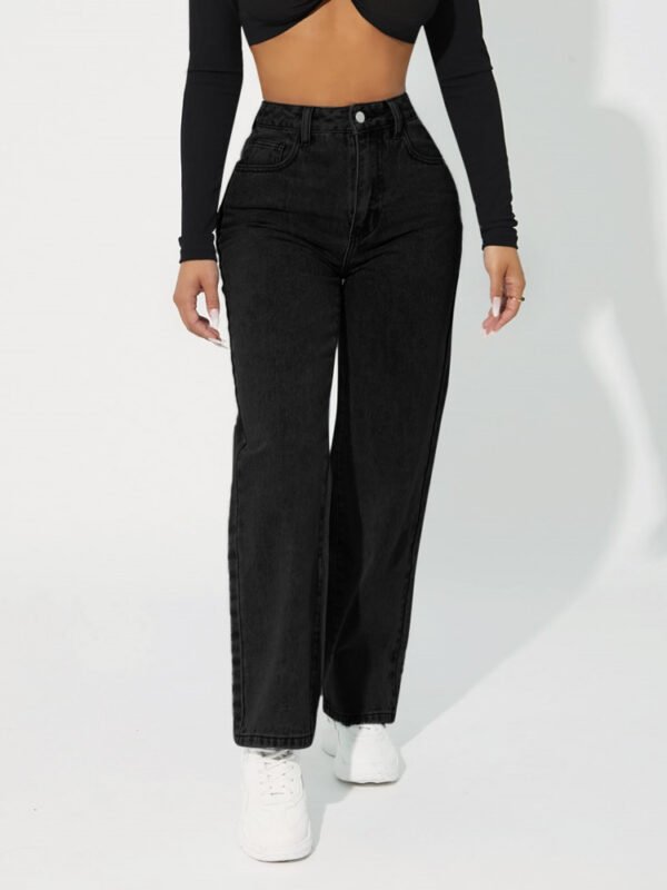 High Waist Straight Leg Jeans