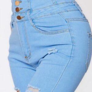 Women Stretch Ripped Skinny High Waist Jeans 11 Women Stretch Ripped Skinny High Waist Jeans - Image 5