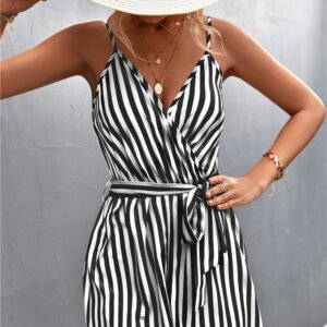 Striped Sleeveless Jumpsuit