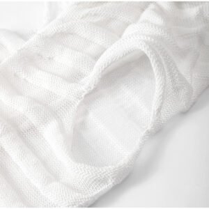 Knit Short-Sleeve See-Through Gown - Image 9